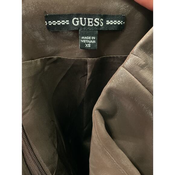 GUESS Women's Brown Faux Leather Wrap Skirt - Picture 3 of 4